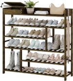 Bamworld Shoe Rack for Front Door Entrance Bamboo Shoe Organizer with Storage Box Free Standing Shoe Cabinet Wooden Shoe Storage Shelf for entryway, Closet and Doorway (Dark Brown) - Image 2