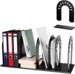 Book Organizer,File Organizer,Desk Organizer,Binder Organizer for Desk, Adjustable Vertical Magazine File Holder for Office School & Classroom (black) - Image 2