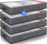 Budding Joy 90L Under Bed Storage Containers, Closet Organizers and Storage Bins, Foldable Underbed Storage Bags for Blanket, Clothing, Comforter, Sweaters, Pillows, Linen Sheets, Wrapping Paper, Grey - Image 2