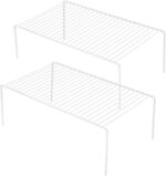 Cabinet Storage Shelf Rack Set of 2, Medium (13 x 9.4 inch) Rustproof Metal Wire Kitchen Cabinet Organizer and Storage, Cupboard Spice Shelf Rack for Plate, Dish, Counter & Pantry Organization - Image 2