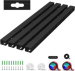 Cable Hider Raceway Kit, Magnetic Cable Management Under Desk with Upgraded Aesthetic Large Hole, Cord Organizer Kit for Hiding Computer, Gaming Desk, Network, Power Cord, TV - 4PCS 4x15.7in Black - Image 2