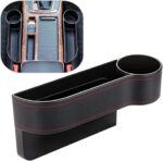 Car Seat Gap Filler Organizer Between Front seat car Organizer and Storage Box, Auto Premium PU Leather Console with Cup Holder, Car Pocket for Interior Essentials (for Passenger Side) - Image 2
