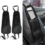 Car Seat Side Organizer, 2PCS Multi-Pocket Vehicle Front Seat Storage Hanging Bag with Mesh Net Pocket, Multifunctional Automotive Stuff Holder, Universal for SUV RV Truck (Black) - Image 2
