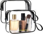 Clear Makeup Bag,2 Pack TSA Approved Toiletry Bag Travel Toiletry Bag Hanging Makeup Cosmetic bag for Women Men (Black). - Image 2