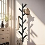 Coat Rack Wall Mounted - 9 Hooks, Coat Hooks for Wall, Modern Metal Coat Tree for Hats, Jackets, Bags, Entryway Bedroom-Black (Height 37.8") - Image 2