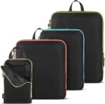 Compression Packing Cubes Travel, 4 Set/6 Set Packing Cubes for Carry on Suitcase, Suitcase Organizer Bags Set, Compression Bags Travel, Best Travel Packing Cubes Compression - with Inside Pockets - Image 2