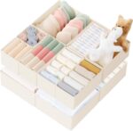 Criusia Drawer Organizer Clothes, 10 Pack Dresser Organizer for Baby Clothes, Underwear, Sock- Foldable Closet Organization and Storage Dividers Bins for Nursery, Bedroom (Beige) - Image 2