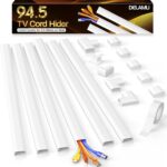 Delamu Cord Hider, 94.5in Cord Covers for 3-4 Wires on Wall, Large Cable Hider Cable Management, Easy Set up Wire Hiders Wire Covers for Cords on Wall, TV Cables Cover Raceway, 6X W1.18 H0.67in, White - Image 2