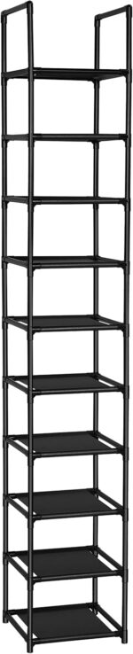 FIDUCIAL HOME 10 Tiers Shoe Rack Space Saving Vertical Single Pairs Sturdy Shoe Shelf Storage Organizer - Image 2