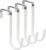 FYY Over The Door Hooks, 4 Pack Hangers Hooks with Rubber Prevent Scratches Heavy Duty Organizer for Living Room, Bathroom, Bedroom, Kitchen Hanging Clothes, Towels, Hats, Coats, Bags White - Image 2