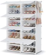 HOMIDEC Shoe Rack, 8 Tier Shoe Storage Cabinet 32 Pair Plastic Shoe Shelves Organizer for Closet Hallway Bedroom Entryway - Image 2