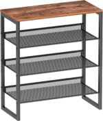 Industrial Shoe Rack - Sturdy Steel Entryway Shoe Organizer with Spacious Top - Strong Mesh Shoe Storage Shelves - Adjustable Shoe Stand for Closet Organization (4-Tier) - Image 2