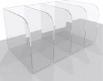 Jumyee Acrylic Magazine File Holder, Vertical Desk File Organizer Sorter with 4 Compartments, Clear Mail Organizer Office Organization Storage Binder Holder for Desk, Magazine, Books - Image 2