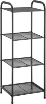 MAX Houser Storage Rack with Shelf,Industrial Style Extendable Plant Stand, Standing Shelf Units for Kitchen, Bathroom, Office,Living Room, Balcony, Kitchen (Charcoal Gray, 4 Tier) - Image 2