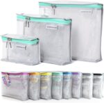 MUMI Travel Toiletry Bag Set of 3 – Clear TSA Approved Toiletry Bags for Women – Reusable Water-Resistant Makeup Organizer Pouches for Skincare, Cosmetics, Travel Accessories, Airport Packing - Aqua - Image 2
