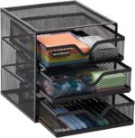 Mind Reader Desktop Accessory Storage, Desk Supplies, Organizer, Office, Metal Mesh, 6.25" L x 6.5" W x 6.5" H, Black - Image 2