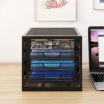 Natwind Mesh Desk Organizer with 4 Tier Sliding Drawers, Office Supplies Desktop Organizers and Accessories Stationery Storage, Paper Sorter, File Binder Organizer for Home Office School,Black - Image 2