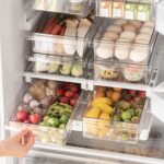 Refrigerator Organizer Bins - Clear Plastic Container Drawer for Egg Vegetable Fruit Snack Drink Food, Home Essentials Organization and Storage for Fridge Kitchen Cabinet Pantry Freezer - Image 2