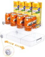 Refrigerator Organizers and Storage Roll Out Storage Bins Fridge Organizer with Wheels BPA-Free Clear Plastic Storage Bins Pantry Organizers and Storage 2 Pack - Image 2