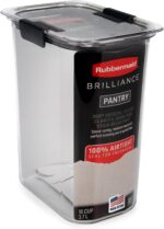 Rubbermaid Brilliance 16-Cup Airtight Food Storage Container with Lid Clear/Grey - optimal for pantry organization flour sugar and food storage - Image 2