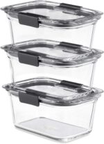 Rubbermaid Brilliance Glass Storage 4.7-Cup Food Containers with Lids Set of 3 Clear - Image 2