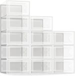 SEE SPRING X-Large Shoe Storage Box Fit Size 11, Clear Plastic Stackable Shoe Organizer for Closet, Space Saving Foldable Shoe Rack Sneaker Container Bin Holder, 12 Pack Clear - Image 2