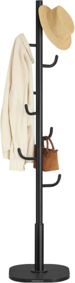 SONGMICS HOME Cactus-Shaped Coat Rack, Freestanding, Stand with 8 Sturdy Hooks, with Curved Ends, 69 Inches Tall, for Clothes, Hats, Bags, Ink Black URCR039B01 - Image 2