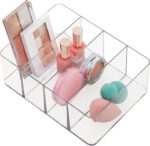 STORi 4-Compartment Clear Plastic Organizer, Rectangular Divided Makeup and Vanity Storage Bin, Use Upright for Eyeshadow Palettes, Made in USA - Image 2