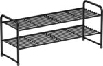 SUFAUY 2-Tier 33" Wide Shoe Rack, Closet Metal Shoe Rack Organizer Heavy Duty, Stackable, Black - Image 2