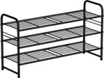 SUFAUY 3-Tier Shoe Rack, Closet Metal 33" Wide Shoe Rack Organizer Heavy Duty, Stackable, Black - Image 2