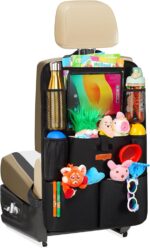 SURDOCA Upgraded Car Organizer with 11-inch Tablet Holder, 8 Pockets, Car Seat Protector for Road Trips - Car Storage and Organizers for Kids - Image 2