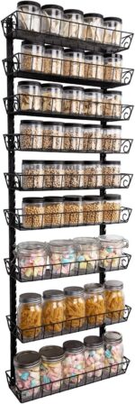 SWOMMOLY Adjustable Wall Mount Spice Rack, 9-Tier Dual-use (Multi-use) Organizer, Black - Image 2
