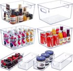 Set of 8 Clear Plastic Storage Bins, 4 Large and 4 Small Stackable Storage Containers for Pantry Organization and Kitchen Storage Bins,Home Edit and Cabinet Organizers - Image 2