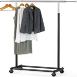 Simple Houseware Standard Rod Garment Rack, Black - Image 2