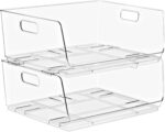 Sorbus Stackable Storage Bins - Clear Open Front Pantry Organizer for Kitchen Organization - Acrylic Bins (Large 2 Pack) - Image 2
