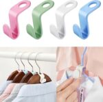 Space Saving Hanger Hooks, 50pcs, Polypropylene, 5KG Max Capacity, White Closet Hangers for Clothes (50PCS) - Image 2