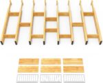 SpaceAid Bamboo Drawer Dividers with Inserts and Labels, Kitchen Adjustable Drawer Organizers, Expandable Organization for Home, Office, Dressers and Bathroom, 8 Dividers with 18 Inserts (17-22 in) - Image 2