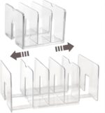 Sylfaen 2-Pack Clear Desktop File Organizer, Expandable Acrylic File Sorter Auto Rebound, Multifunction 5 Sections File Folder Holder for Magazines, Books, Letters, Papers, Notebooks - Image 2