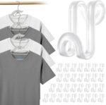 Tinfol Clear Hanger Connector Hooks, 100pc Space Saving Hooks for Closet Organizers,Heavy Duty Clothes Hanger Extender Clips for Hangers - Image 2