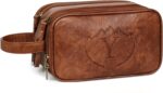 Travel Toiletry Bag for Men,Mens Shaving Bags for Toiletries,Men's Toiletry Travel Bag Leather,Personalized Travel Essentials,Birthday Gifts For Men,Brown- Y - Image 2