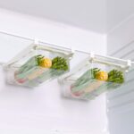 URALFA Fridge Drawer Organizer, Adjustable Refrigerator Drawers for Fruit and Vegetable, Pull Out with Handle, Shelf Holder Storage Box, Fit for Fridge Shelf Under 1.1" - Image 2
