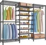 VIPEK S3 Heavy Duty Garment Rack Freestanding Clothes Rack Closet Storage Organizer Large Wardrobe with 6-Tier Shoe Rack, Hanging Rod, Adjustable Shelf, 68.9" L x 15.7" W x 76.4" H, Black - Image 2