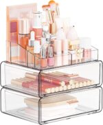 Yieach Clear Acrylic Makeup Organizers Countertop for Dresser,Desk,Bathroom Vanity,3 Tier Stackable Make up Holders and Makeup Cabinet,Tiered Cosmetic Storage and Make up Containers for Palette,Brush - Image 2
