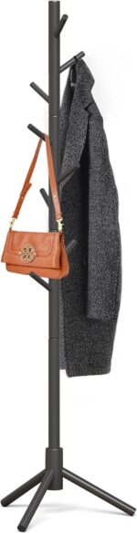 Z&L HOUSE Coat Rack Freestanding, Pure Natural Solid Wooden Coat Tree, 8 Hooks And Adjustable Height Floor Hanger, Used In The Bedroom Living Room Office To Hang Clothes, Hats, Bags - Image 2