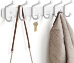 pickpiff Coat Rack Wall Mounted Heavy-Duty: Metal Coat Hanger 6 Hooks for Hanging Hat, Clothes, Robe, Keys, Backpack, Bathroom Towels, Jacket, Purse - Closet, Door, Entryway, Mudroom (White, 1 Pack) - Image 2