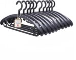 10 Pack Heavy Duty Coat Hangers 25lb Load Capacity Swivel Suit Clothes Hanger Wide Shoulder Jacket Hangers Thick Large Non Slip Oversize Hanger Black - Image 2