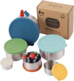 12 Pcs - 6 Stainless Steel Containers + 6 Silicone Lids | 304 Stainless Steel Snack Container | Nesting Snack and Dip Containers | Metal Food Storage - Image 2