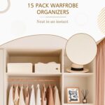 Criusia 15 Pack Drawer Organizer for Clothes, Foldable Dresser Dividers with 3 Sizes, Fabric Storage Bins – Beige - Image 7