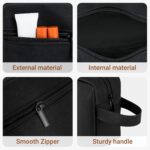 Elviros Travel Toiletry Bag for Women and Men,Lightweight Makeup Bag Hanging Dopp Kit with Shaving Compartment Cosmetic Organizer Small Tool Bag Travel Essentials,Gifts for Men(Black) - Image 6