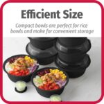 GoodCook 4-Cup Meal Prep Bowls Set with Lids and Dressing Cup, Microwavable Food Storage Containers for Meal Prepping, Set of 10, Black - Image 5
